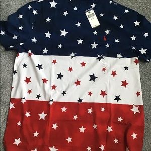 Polo Ralph Lauren Mens Tee XL Stars Red/Wht/Blu